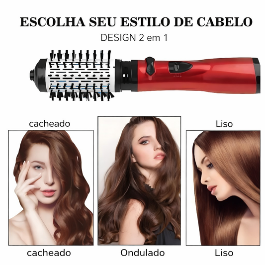 Escova Rotativa Elétrica Secador de cabelo Professinal 2 em 1