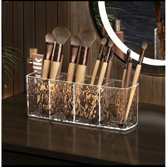 Porta Pincel Diamante Organizador Acrílico Maquiagem 3 OU 4 divisorias