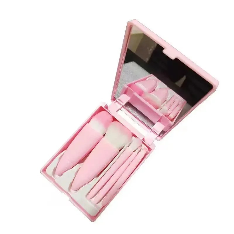 Kit 5 de Pincéis Para Maquiagem Com Espelho Sofisticado