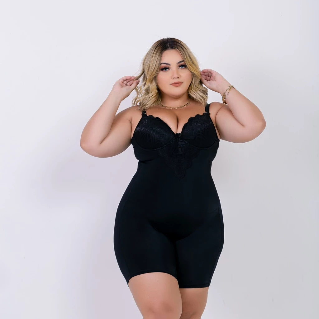 Cinta Modeladora Macaquinho Plus Size 46 | 48 | 50 | 52 Reduz Medidas
