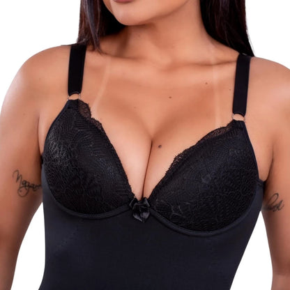 Cinta Macaquinho Modeladora de Alta Compressão Cetinete Body Com Bojo