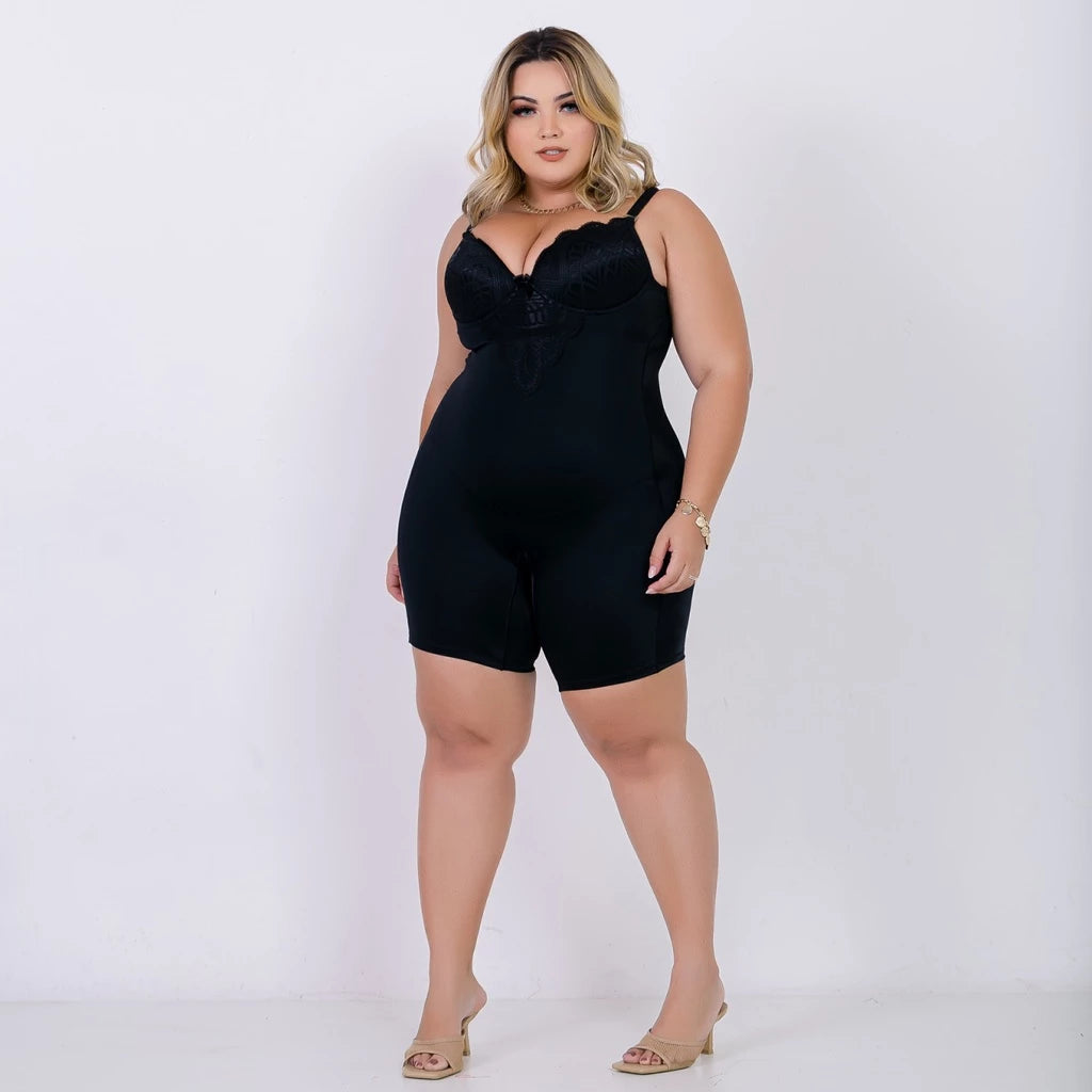 Cinta Modeladora Macaquinho Plus Size 46 | 48 | 50 | 52 Reduz Medidas