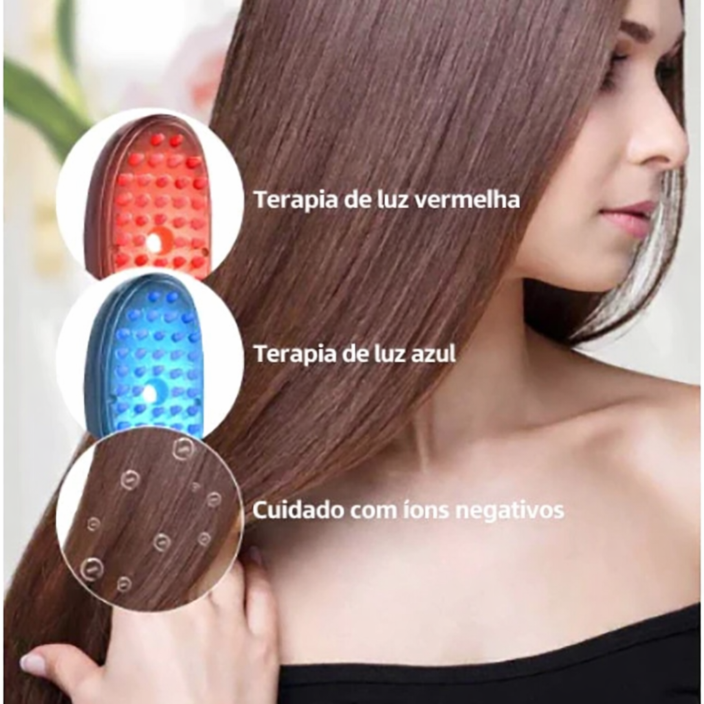 Escova Massageadora a Laser Antiqueda