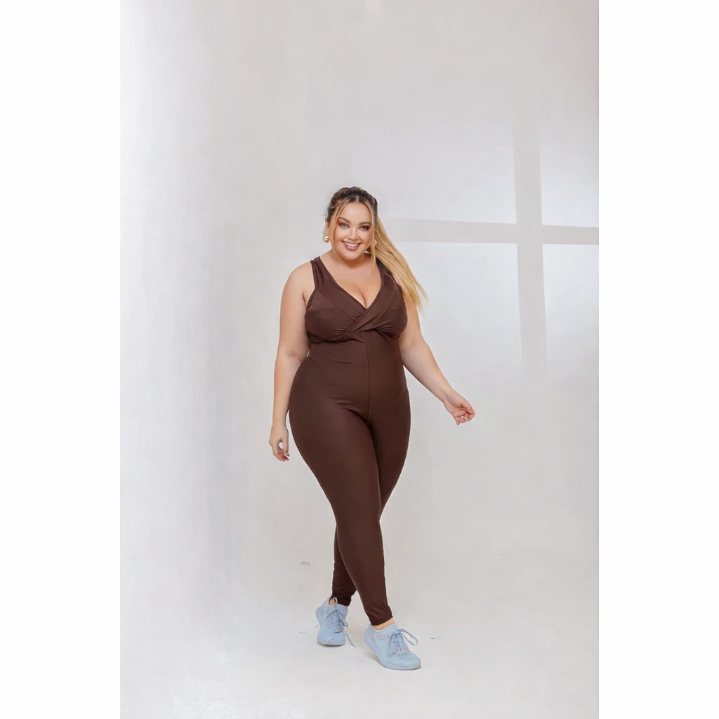 Macacão Longo Legg Fitness Plus Size