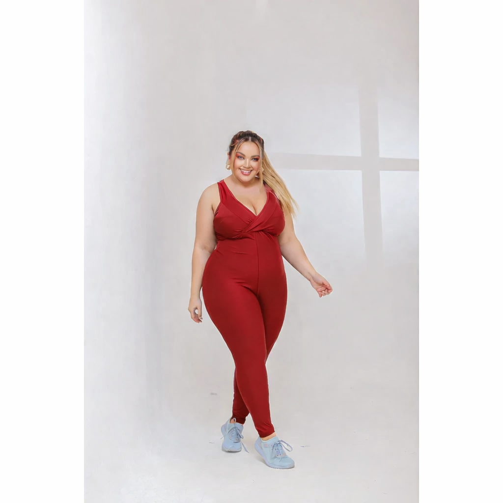 Macacão Longo Legg Fitness Plus Size