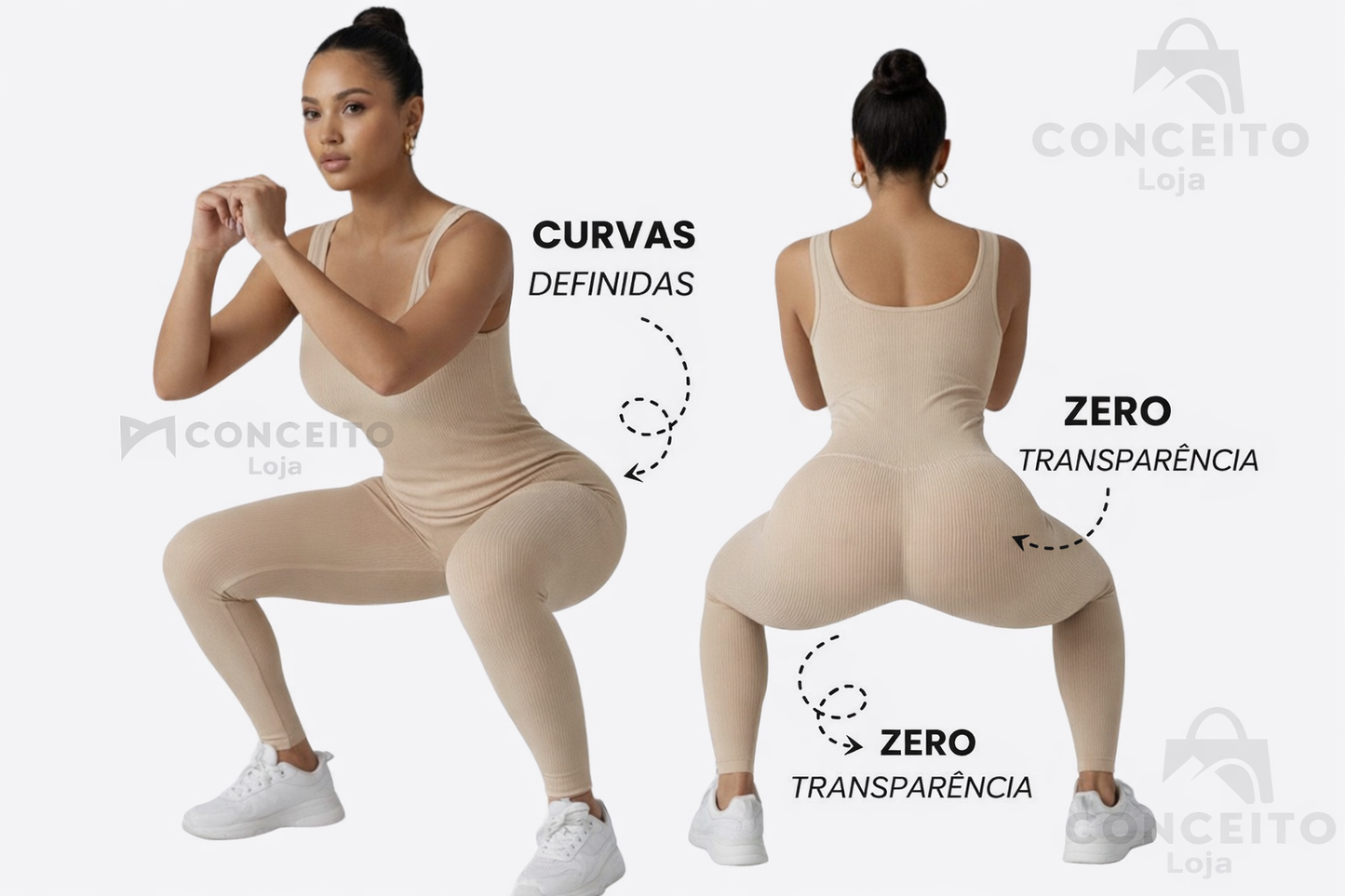 Macacão Canelado Premium Zero Transparência