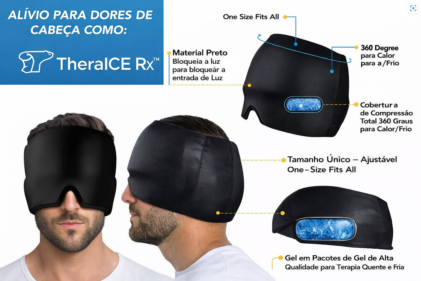 Touca Facial para Enxaqueca