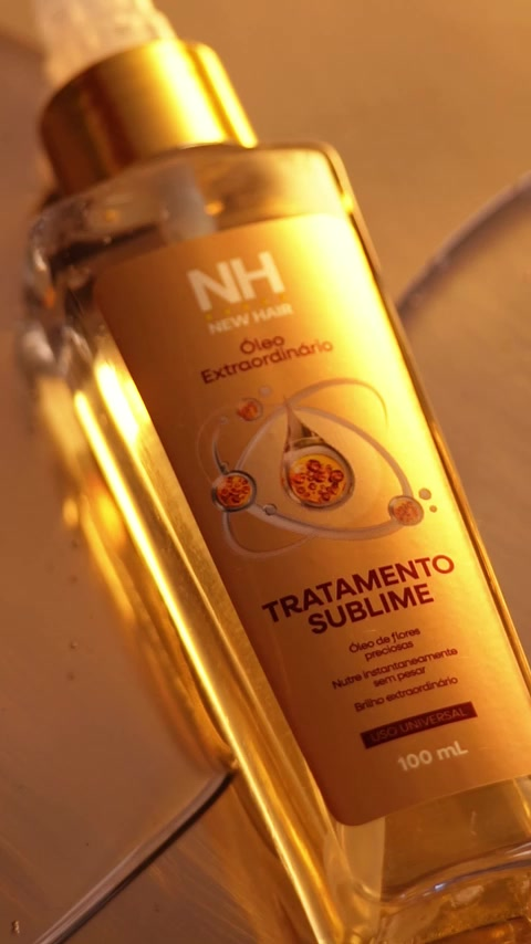 Óleo extraordinário New Hair 100ml + Spray Finalizador Liso Obrigatório 200ml | Proteção térmica