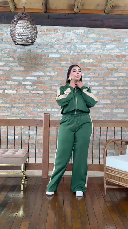 Cojunto Feminino Plus Size Calça e Jaqueta em Tecido Luiz Twill Bonito e Elegante
