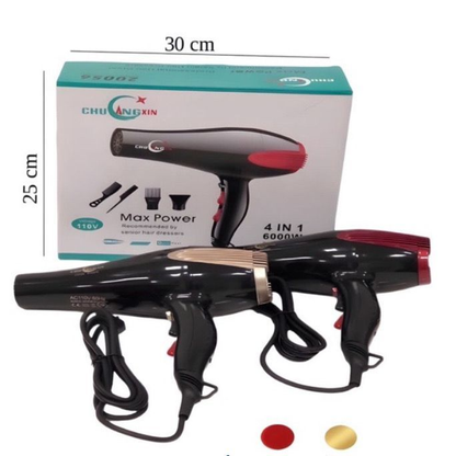 Secador de Cabelo Profissional Turbo 4 em 1 Alta Potência 110V/220V