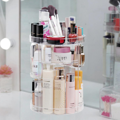 Organizador de Maquiagem e Cosméticos Acrílico Giratório 360º Modelo Liso