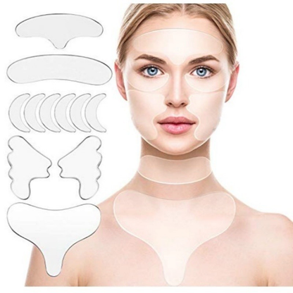 11 Pç Adesivo P/ Rosto De Silicone Reutilizável Facial