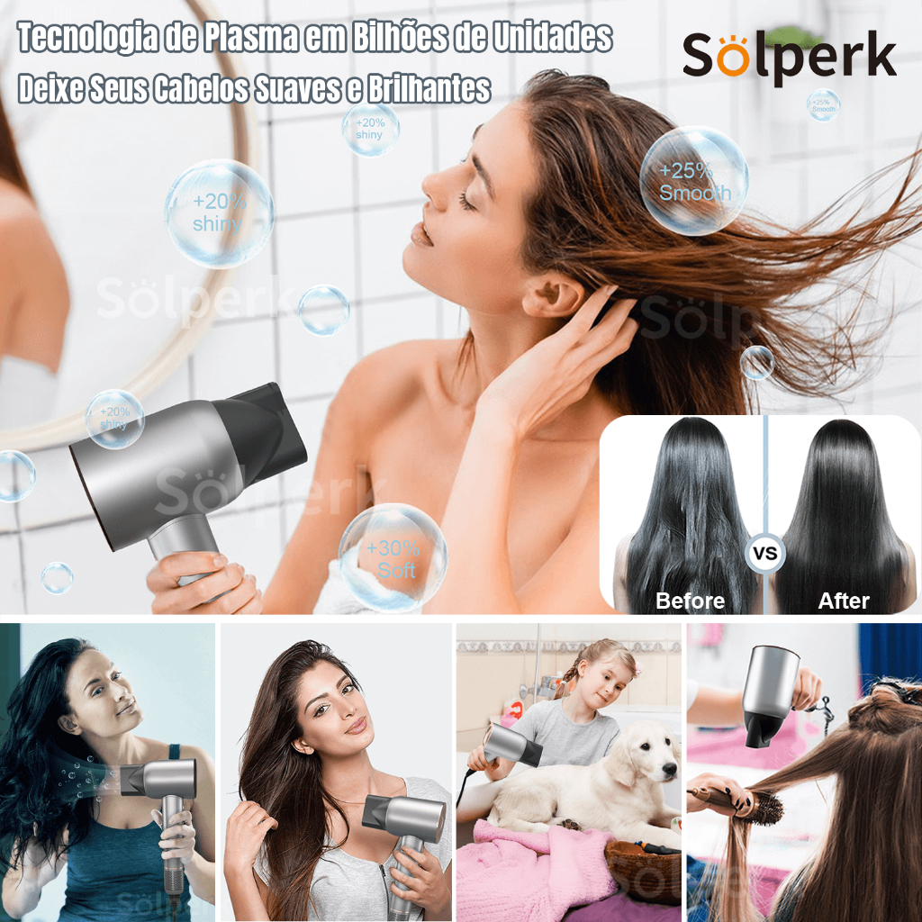 Secador de Cabelo profissional 110V 1500W - com Secagem Rápida Alta Velocidade 120000 RPM