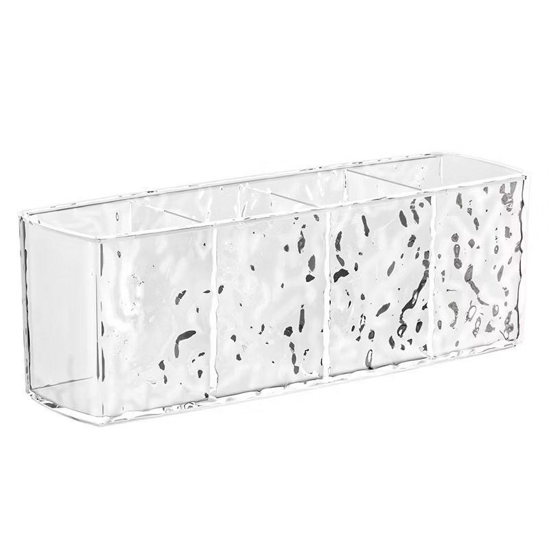 Porta Pincel Diamante Organizador Acrílico Maquiagem 3 OU 4 divisorias