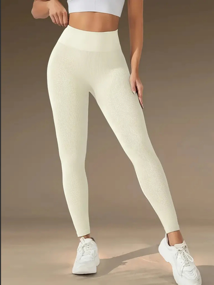 Calça Feminina Esportiva Canelada Poliamida Academia Elástica Importada