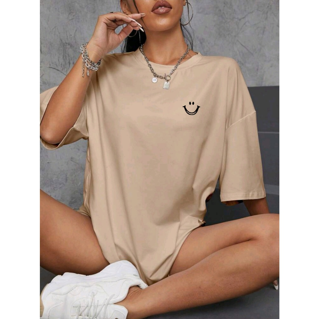 3 peças Camiseta Blusa Oversized Feminina 100% Algodão Streetwear
