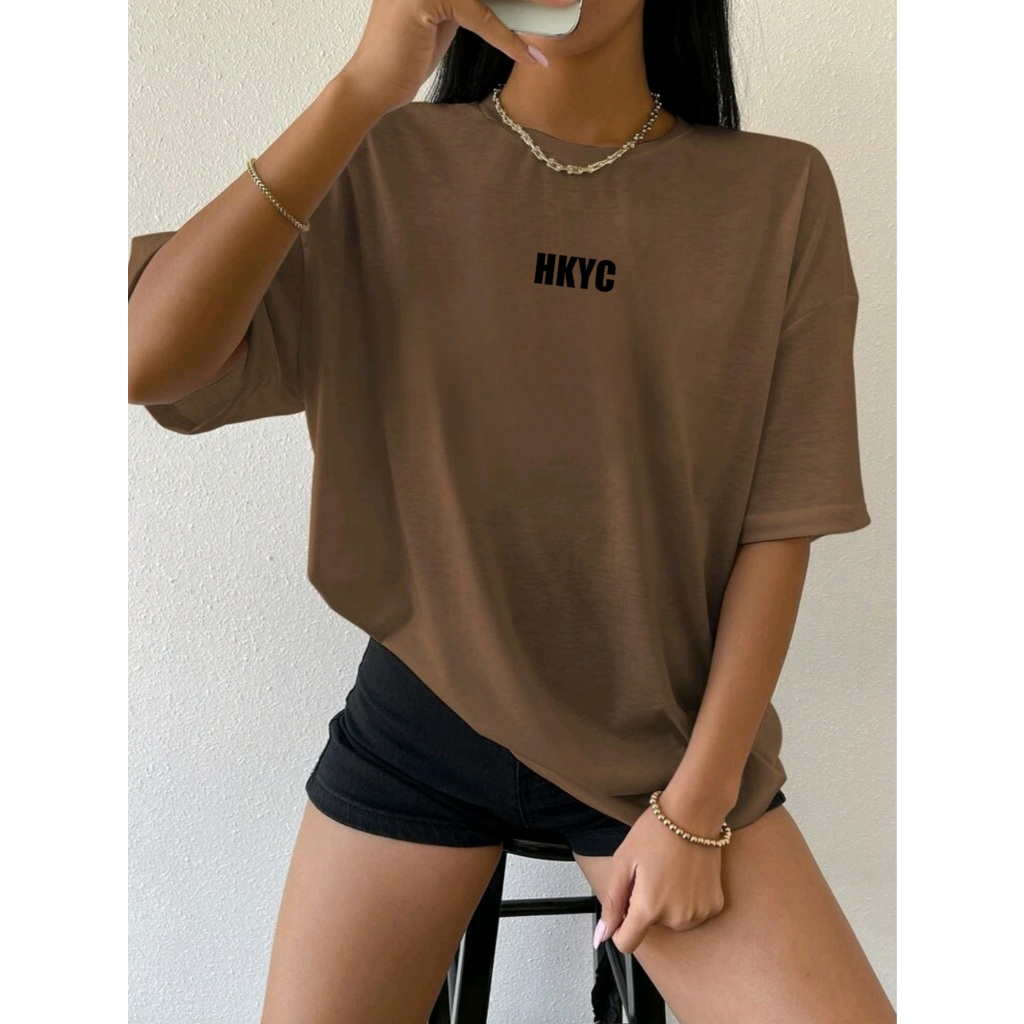 3 peças Camiseta Blusa Oversized Feminina 100% Algodão Streetwear