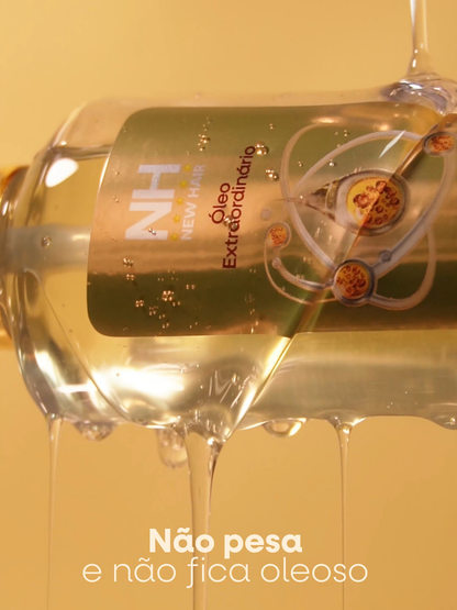 Óleo extraordinário New Hair 100ml + Spray Finalizador Liso Obrigatório 200ml | Proteção térmica