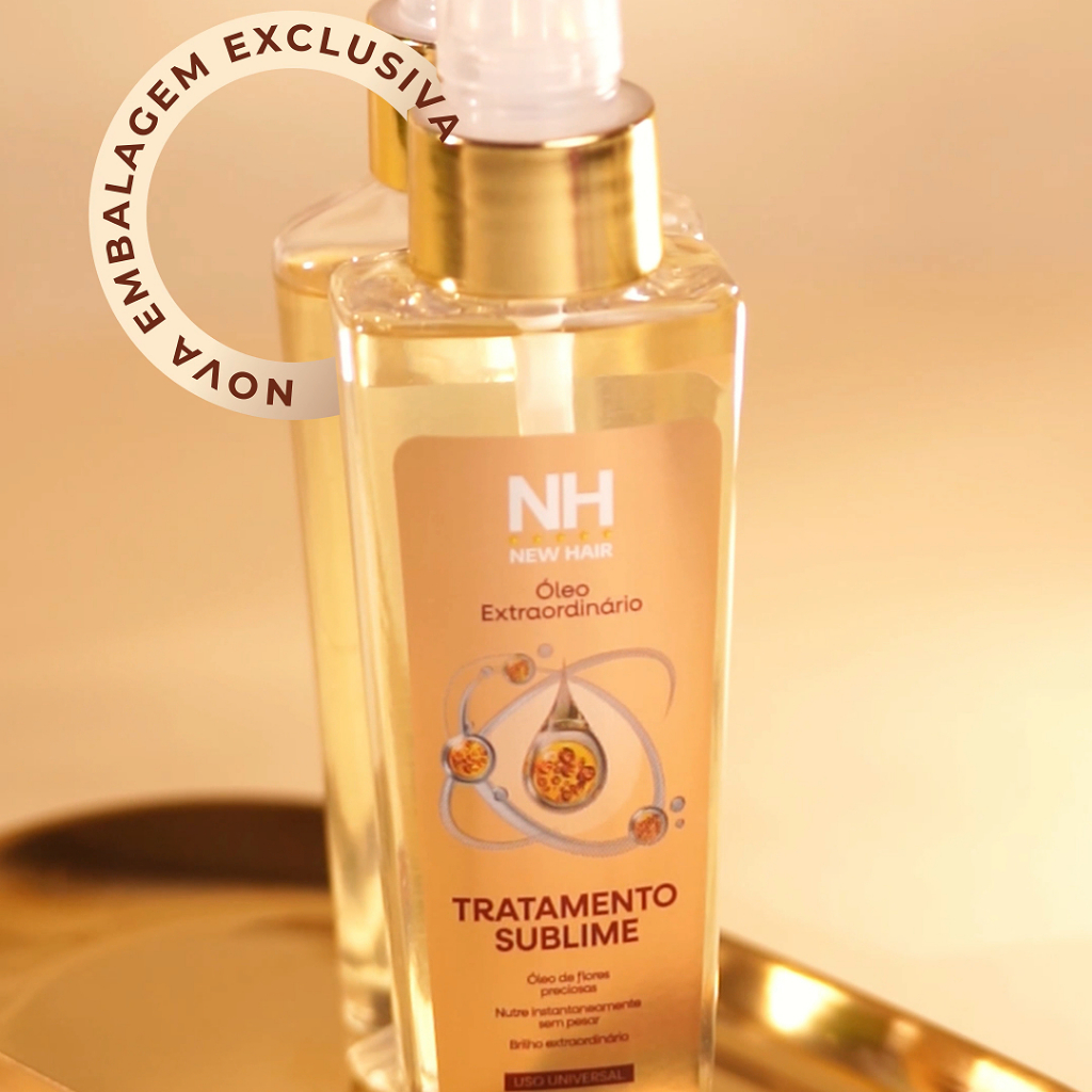 Óleo extraordinário New Hair 100ml + Spray Finalizador Liso Obrigatório 200ml | Proteção térmica