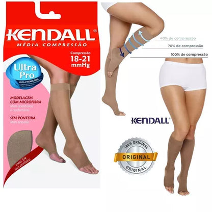 Meia Kendall de Media Compressão 3/4 Sem Ponteira