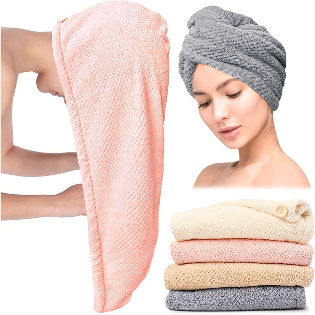 KIT 3/5/10 PCS Toalha De Cabelo Banho Toalha Grossa Mágica para Secar Cabelo de Microfibra Grossa Touca