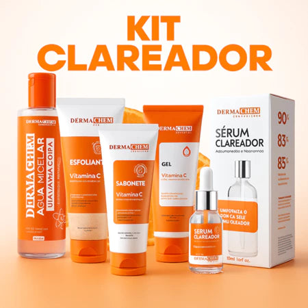 Kit Skincare Vitamina C Dermacrem – Clareador, Anti-idade & Anti-manchas