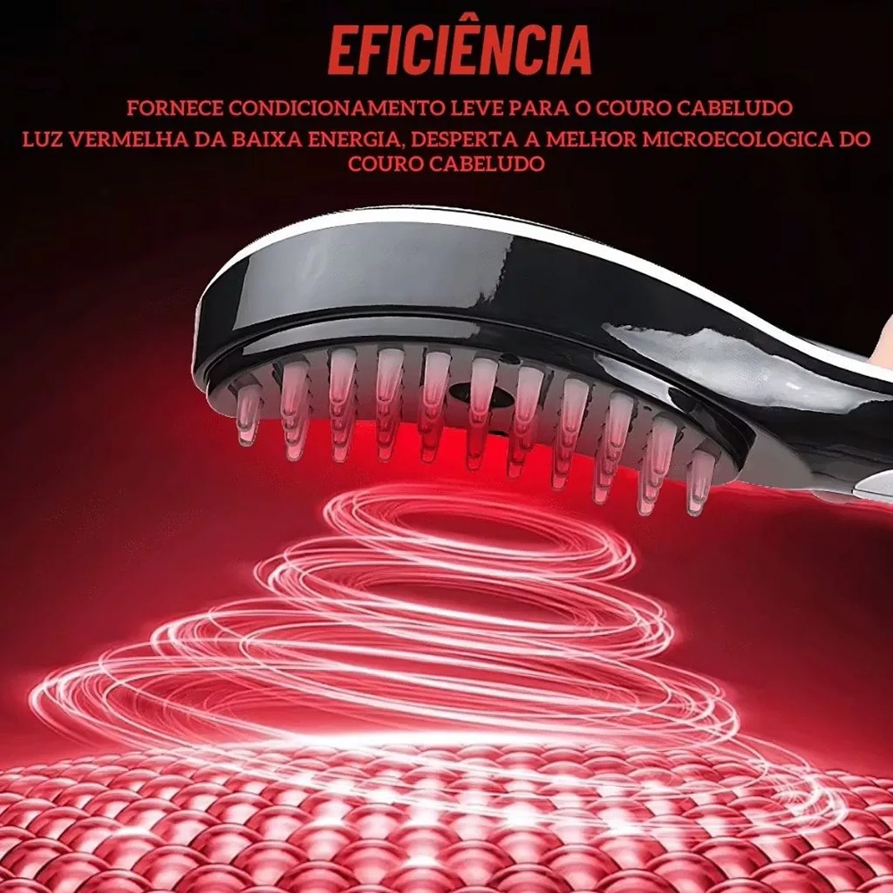 Escova Massageadora com Laser 4 em 1 – Tratamento Capilar e Antiqueda NOXMIX