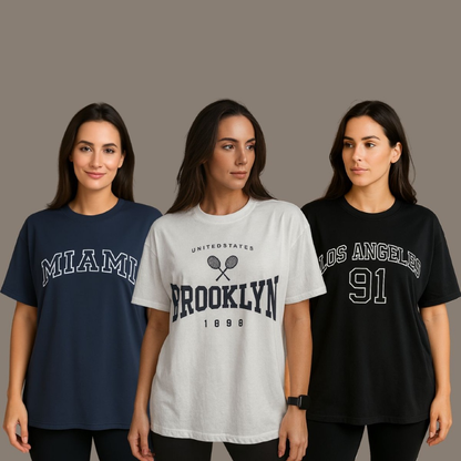 Kit 3 Camiseta Oversized Premium