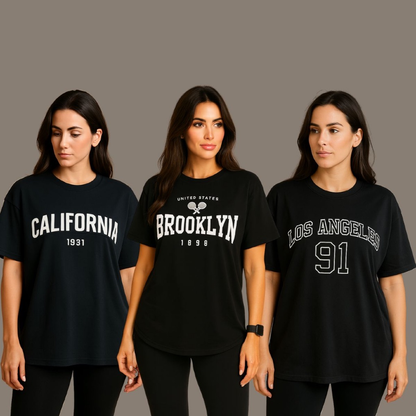 Kit 3 Camiseta Oversized Premium