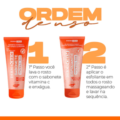 Kit Skincare Vitamina C Dermacrem – Clareador, Anti-idade & Anti-manchas