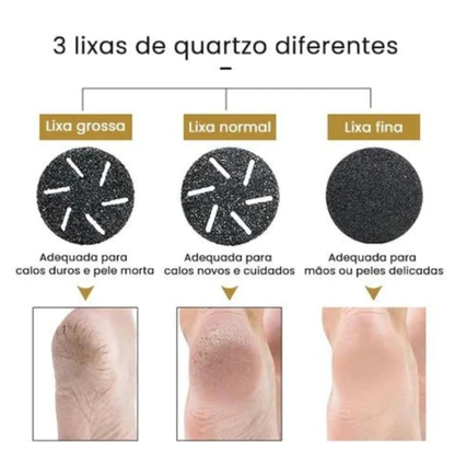 Removedor de Calos 8 Refil Rachaduras Lixa de Pé Elétrica Profissional 8 in 1 Com Tela Digital- BENEDITA