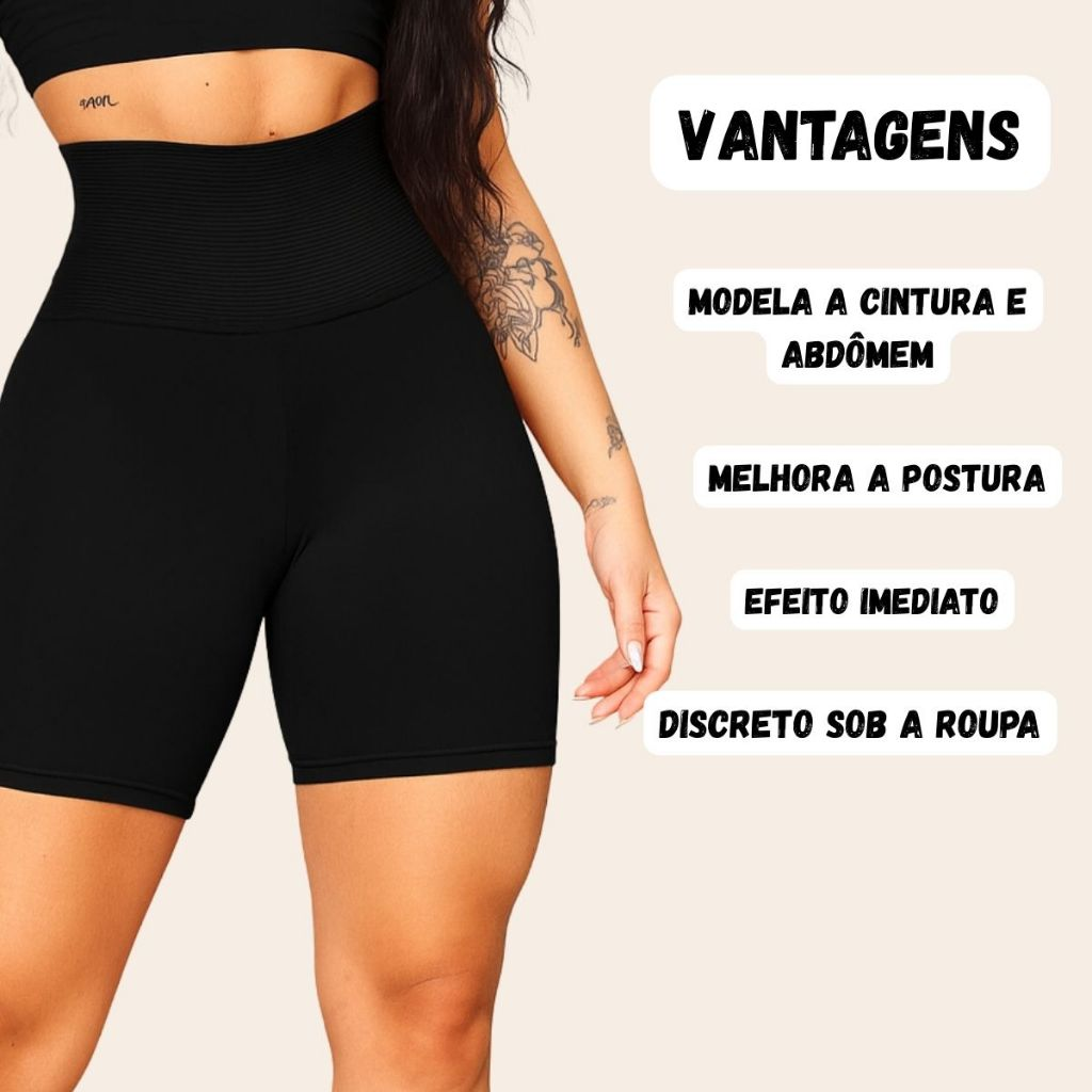 Short Cinta Modeladora Feminina Uso Diário Vestido Saia Roupa Justa