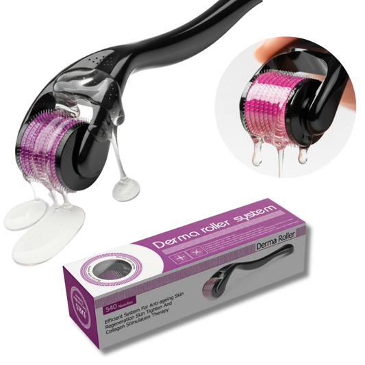 DermaRoller MicroAgulhamento Rolo Agulha System 540 Original Anvisa Preencher Falha Cabelo e Barba Cicatrizes e Manchas