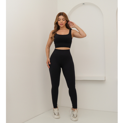 Calça Feminina Legging Esportiva Canelada Poliamida Academia Elástica Fitness 3RD SD1140/1438