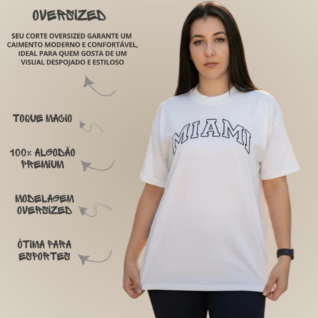Kit 3 Camiseta Oversized Feminina California Streetwear Blusão Camisetão Treino Academia Algodão