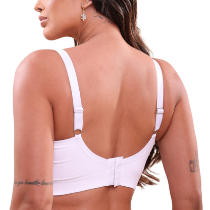 Kit 3 Sutiã Slim Cropped Reforçado Rendado com Alças Ajustáveis Lateral Larga