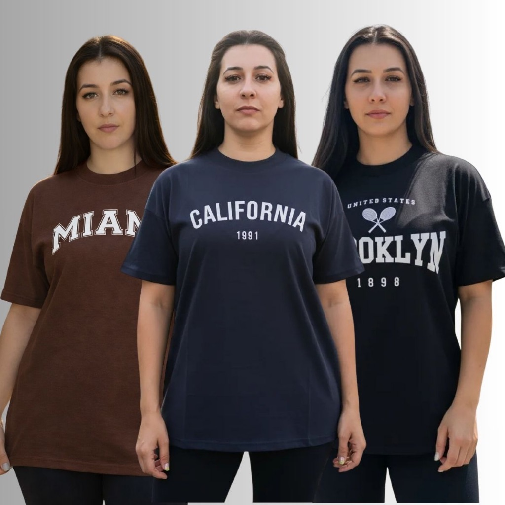 Kit 3 Camiseta Oversized Premium