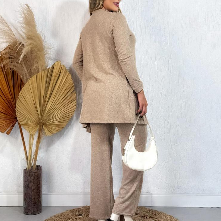 CONJUNTO FEMININO LÃNZINHA DE FRIO OUTONO INVERNO 3 PEÇAS ESTILOSO PANTALONA