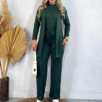 CONJUNTO FEMININO LÃNZINHA DE FRIO OUTONO INVERNO 3 PEÇAS ESTILOSO PANTALONA