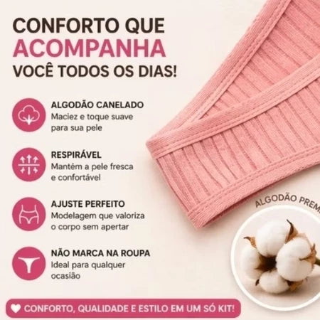 Calcinha Ribana Sem Costura Premium