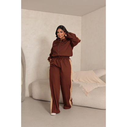 Cojunto Feminino Plus Size Calça e Jaqueta em Tecido Luiz Twill Bonito e Elegante