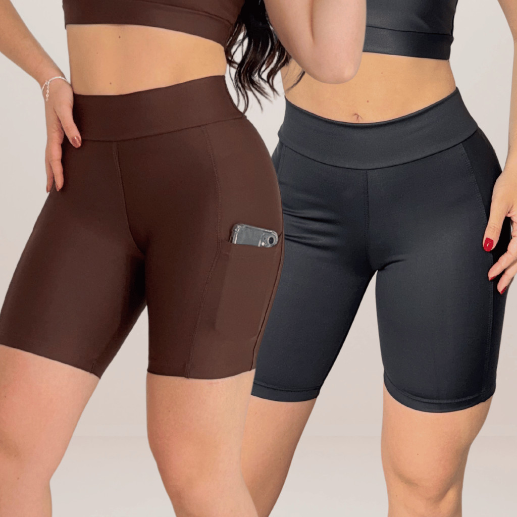 Shorts Academia com Bolso - Zero Transparência & Alta Compressão