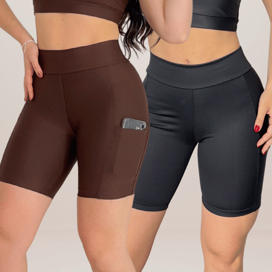 Shorts Academia com Bolso - Zero Transparência & Alta Compressão