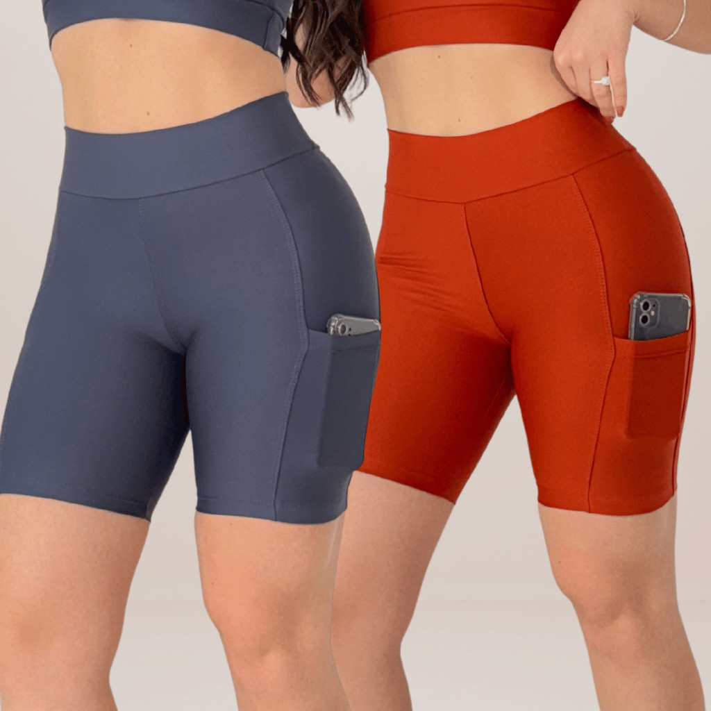 Shorts Academia com Bolso - Zero Transparência & Alta Compressão