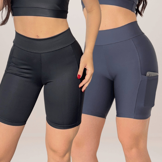 Shorts Academia com Bolso - Zero Transparência & Alta Compressão