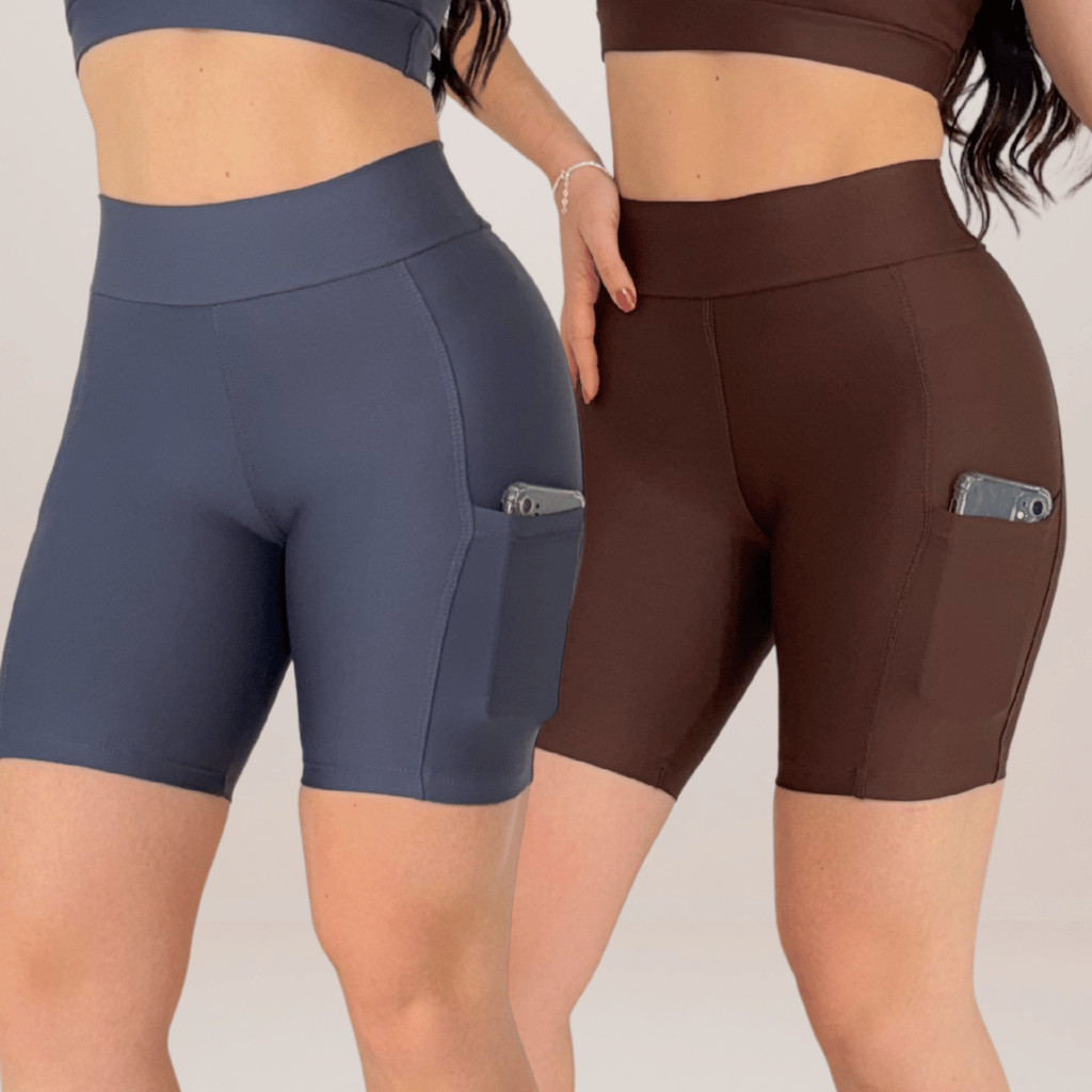 Shorts Academia com Bolso - Zero Transparência & Alta Compressão