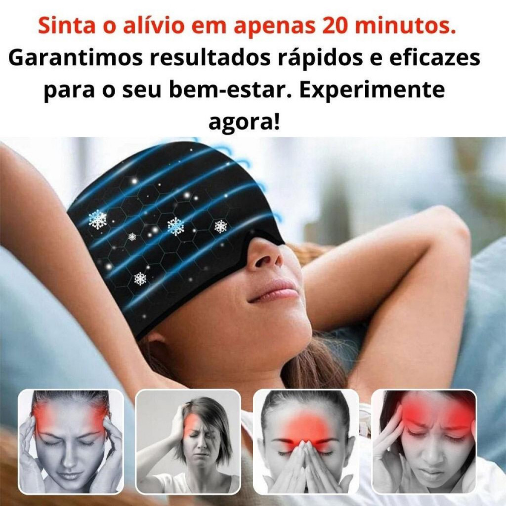 Touca Dor de Cabeça Chapéu De Alívio Da Enxaqueca Máscara De Terapia Fria Quente Confortável