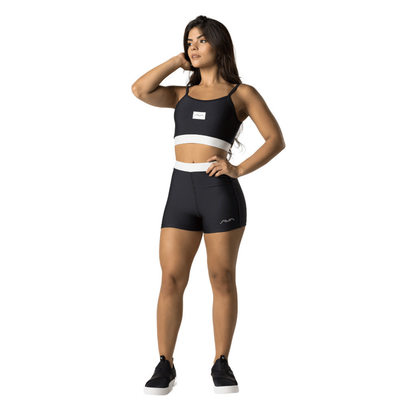 Conjunto Feminino Academia Suplex Poliamida Top e Short Com Elástico No Cós AVA Fitness