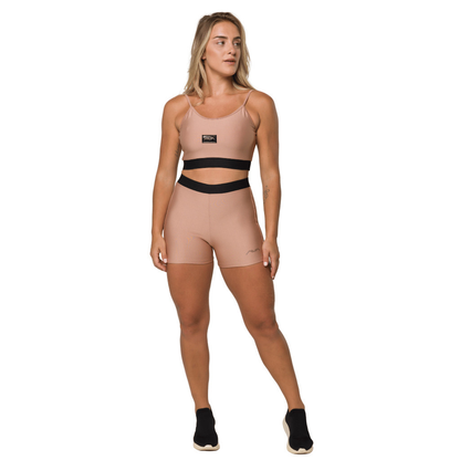 Conjunto Feminino Academia Suplex Poliamida Top e Short Com Elástico No Cós AVA Fitness