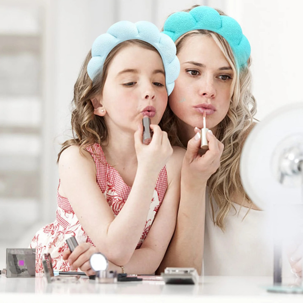 Tiara de Cabelo Elástica de Esponja Espessada/Maquiagem e Lavagem Facial/Feminino/Infantil/Design de Nuvem Elegante